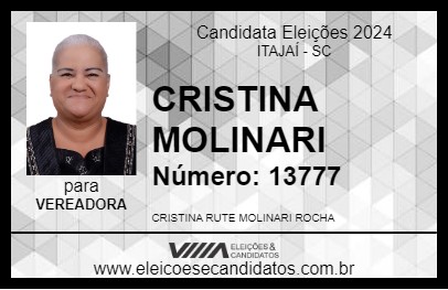 Candidato CRISTINA MOLINARI 2024 - ITAJAÍ - Eleições