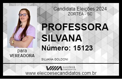 Candidato PROFESSORA SILVANA 2024 - ZORTÉA - Eleições