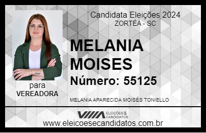 Candidato MELANIA MOISES 2024 - ZORTÉA - Eleições