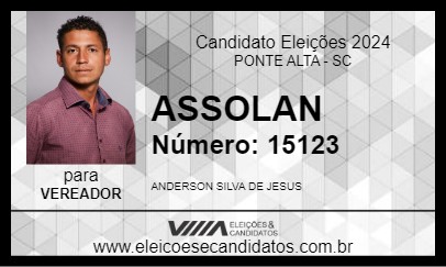 Candidato ASSOLAN 2024 - PONTE ALTA - Eleições