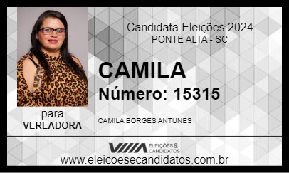 Candidato CAMILA  2024 - PONTE ALTA - Eleições