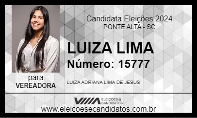 Candidato LUIZA LIMA 2024 - PONTE ALTA - Eleições