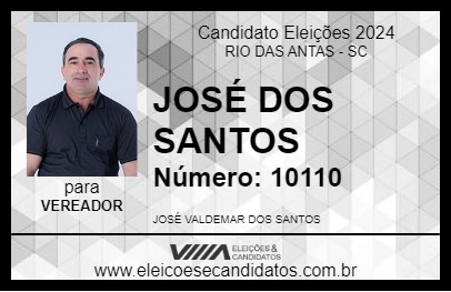 Candidato JOSÉ DOS SANTOS 2024 - RIO DAS ANTAS - Eleições