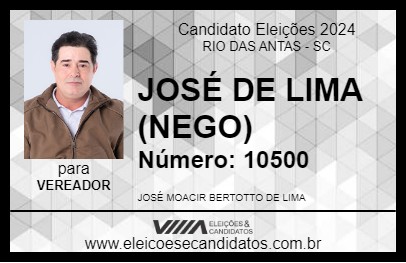 Candidato JOSÉ DE LIMA (NEGO) 2024 - RIO DAS ANTAS - Eleições