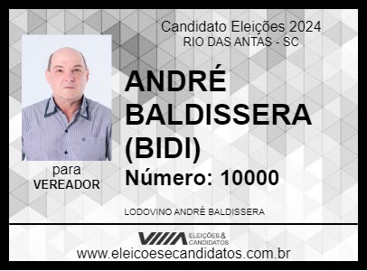 Candidato ANDRÉ BALDISSERA (BIDI) 2024 - RIO DAS ANTAS - Eleições