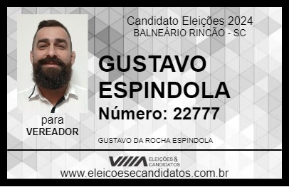 Candidato GUSTAVO ESPINDOLA 2024 - BALNEÁRIO RINCÃO - Eleições