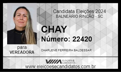 Candidato CHAY 2024 - BALNEÁRIO RINCÃO - Eleições