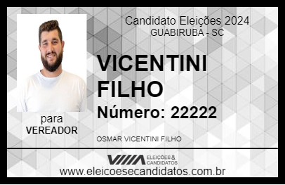 Candidato VICENTINI FILHO 2024 - GUABIRUBA - Eleições