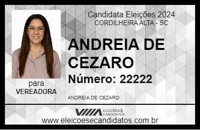 Candidato ANDREIA DE CEZARO  2024 - CORDILHEIRA ALTA - Eleições