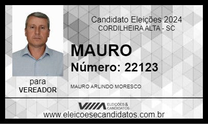 Candidato MAURO 2024 - CORDILHEIRA ALTA - Eleições