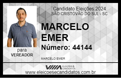 Candidato MARCELO EMER 2024 - SÃO CRISTÓVÃO DO SUL - Eleições