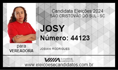 Candidato JOSY 2024 - SÃO CRISTÓVÃO DO SUL - Eleições