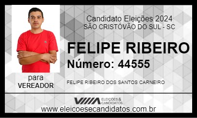 Candidato FELIPE RIBEIRO 2024 - SÃO CRISTÓVÃO DO SUL - Eleições