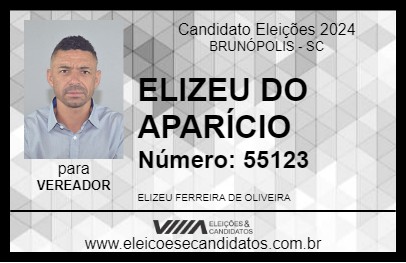 Candidato ELIZEU DO APARÍCIO 2024 - BRUNÓPOLIS - Eleições