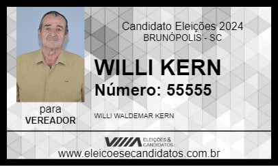 Candidato WILLI KERN 2024 - BRUNÓPOLIS - Eleições