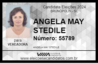 Candidato ANGELA MAY STEDILE 2024 - BRUNÓPOLIS - Eleições