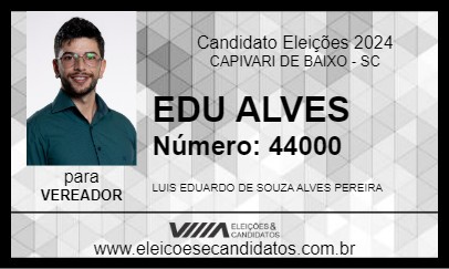 Candidato EDU ALVES 2024 - CAPIVARI DE BAIXO - Eleições