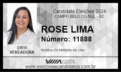 Candidato ROSE LIMA 2024 - CAMPO BELO DO SUL - Eleições