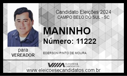 Candidato MANINHO 2024 - CAMPO BELO DO SUL - Eleições