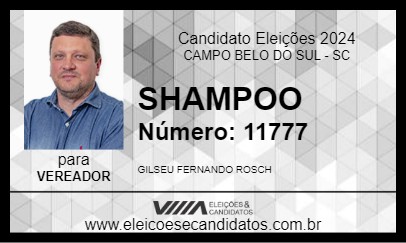 Candidato SHAMPOO 2024 - CAMPO BELO DO SUL - Eleições