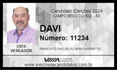 Candidato DAVI 2024 - CAMPO BELO DO SUL - Eleições