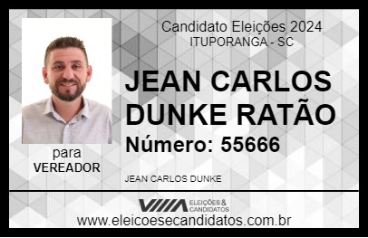 Candidato JEAN CARLOS DUNKE RATÃO 2024 - ITUPORANGA - Eleições