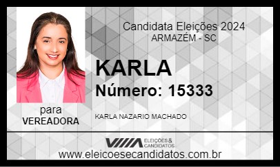 Candidato KARLA 2024 - ARMAZÉM - Eleições