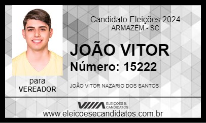 Candidato JOÃO VITOR 2024 - ARMAZÉM - Eleições