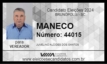 Candidato MANECO 2024 - BRUNÓPOLIS - Eleições