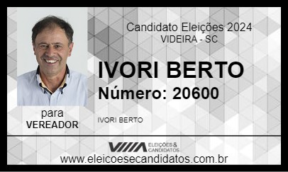 Candidato IVORI BERTO 2024 - VIDEIRA - Eleições