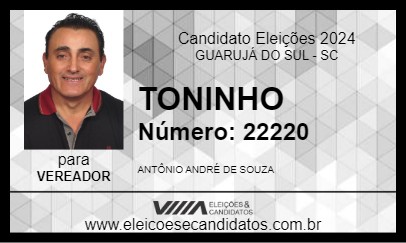 Candidato TONINHO 2024 - GUARUJÁ DO SUL - Eleições