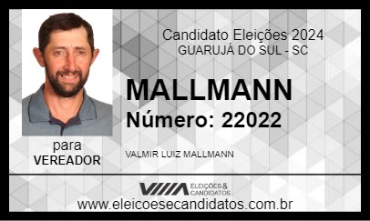 Candidato MALLMANN 2024 - GUARUJÁ DO SUL - Eleições