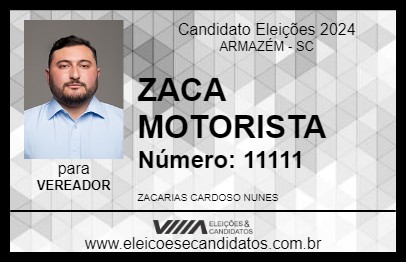 Candidato ZACA MOTORISTA 2024 - ARMAZÉM - Eleições