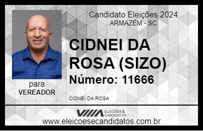 Candidato CIDNEI DA ROSA (SIZO) 2024 - ARMAZÉM - Eleições