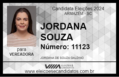 Candidato JORDANA SOUZA 2024 - ARMAZÉM - Eleições