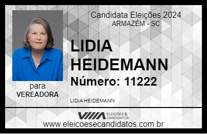 Candidato LIDIA HEIDEMANN 2024 - ARMAZÉM - Eleições