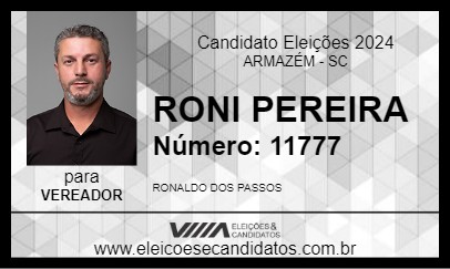 Candidato RONI PEREIRA 2024 - ARMAZÉM - Eleições