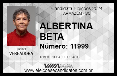 Candidato ALBERTINA BETA 2024 - ARMAZÉM - Eleições