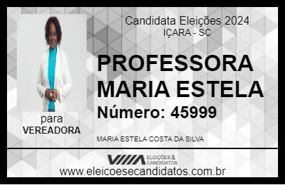 Candidato PROFESSORA MARIA ESTELA 2024 - IÇARA - Eleições