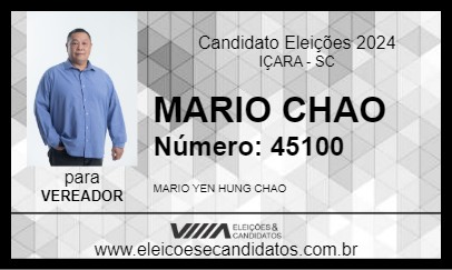 Candidato MARIO CHAO 2024 - IÇARA - Eleições