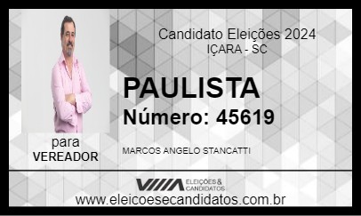 Candidato PAULISTA 2024 - IÇARA - Eleições