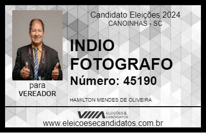 Candidato INDIO FOTOGRAFO 2024 - CANOINHAS - Eleições