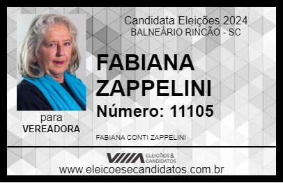 Candidato FABIANA ZAPPELINI 2024 - BALNEÁRIO RINCÃO - Eleições