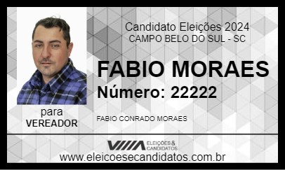 Candidato FABIO MORAES 2024 - CAMPO BELO DO SUL - Eleições