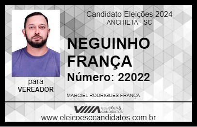 Candidato NEGUINHO FRANÇA 2024 - ANCHIETA - Eleições