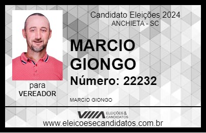 Candidato MARCIO GIONGO 2024 - ANCHIETA - Eleições