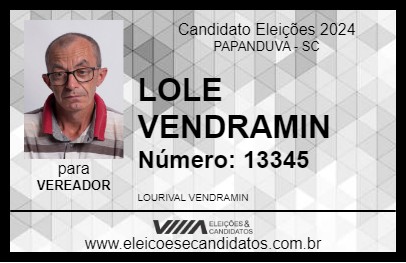 Candidato LOLE VENDRAMIN 2024 - PAPANDUVA - Eleições