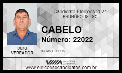 Candidato CABELO 2024 - BRUNÓPOLIS - Eleições