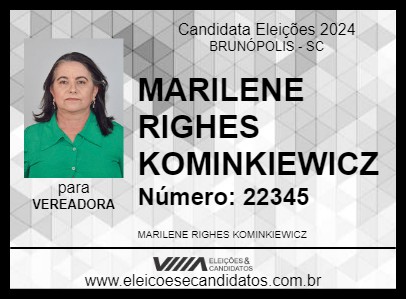 Candidato MARILENE RIGHES KOMINKIEWICZ 2024 - BRUNÓPOLIS - Eleições