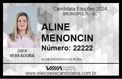 Candidato ALINE MENONCIN 2024 - BRUNÓPOLIS - Eleições